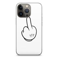 Middle finger white: iPhone 13 Pro Transparant Hoesje