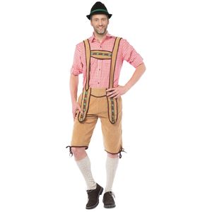 Oktoberfest overknee lederhose licht bruin voor heren 54 (XL)  -