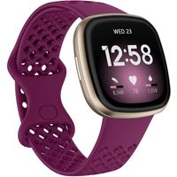 Bandje geschikt voor Fitbit Versa 3 - Maat S - Polsband - Horlogebandje - Siliconen - Paars