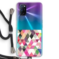 Gekleurde driehoekjes: Oppo A92 Transparant Hoesje met koord