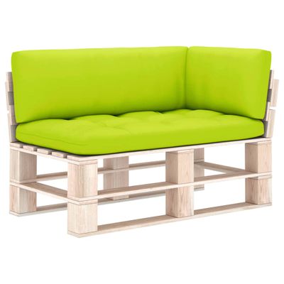 VidaXL Palletkussens 3 st stof heldergroen