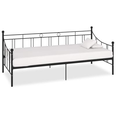 Slaapbankframe metaal zwart 90x200 cm