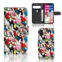 Apple iPhone X | Xs | Telefoonhoesje | Met pasjeshouder | Birds