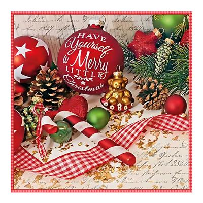 Ambiente Kerstservetten - 20x - gedecoreerd - rood - 33 x 33 cm - 3 laags