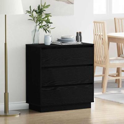 Nachtkastje met lade met Zwart 71 x 34,5 x 75 cm Bewerkt hout