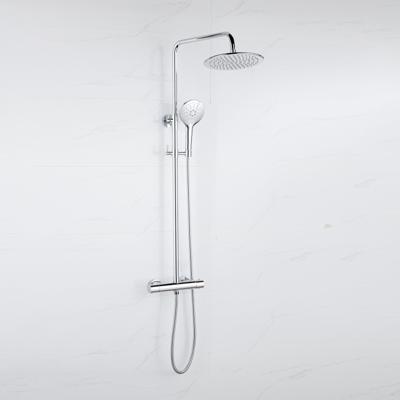 Fortifura Calvi Regendoucheset - thermostatisch - 30cm hoofddouche - metalen slang - ronde handdouche - chroom SW1159497 SW1139119 SW496814