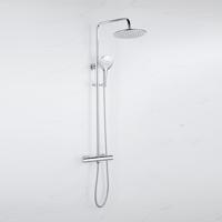 Fortifura Calvi Regendoucheset - thermostatisch - 30cm hoofddouche - metalen slang - ronde handdouche - chroom SW1159497 SW1139119 SW496814