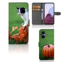 OPPO Reno 8 Lite | OnePlus Nord N20 | Telefoonhoesje | Met pasjeshouder | Kitten