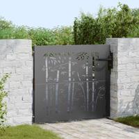 Tuinpoort met slot Zwart 85 x 175 cm Poedergecoat staal