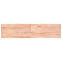 Tafelblad natuurlijke rand 160x40x6 cm eikenhout lichtbruin - thumbnail