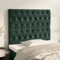 Hoofdborden 2 st 100x7x78/88 cm fluweel donkergroen