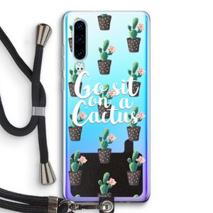 Cactus quote: Huawei P30 Transparant Hoesje met koord