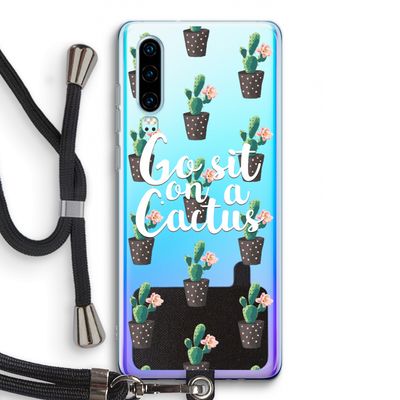 Cactus quote: Huawei P30 Transparant Hoesje met koord