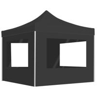 Partytent inklapbaar met wanden 2x2 m aluminium antraciet - thumbnail