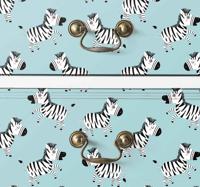 Stickers voor op meubels Schattige zebra voor kinderen - thumbnail