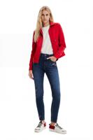 Push-up skinny jeans met geborduurde bloemen - BLUE - 38