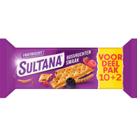 Sultana FruitBiscuit Bosvruchten Smaak Voordeelpak Promo Pack 10 + 2 Stuks 523 g bij Jumbo