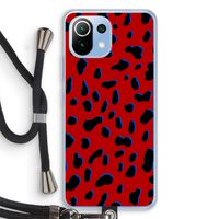 Red Leopard: Xiaomi Mi 11 Lite Transparant Hoesje met koord