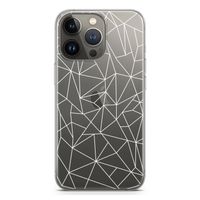 Geometrische lijnen wit: iPhone 13 Pro Transparant Hoesje