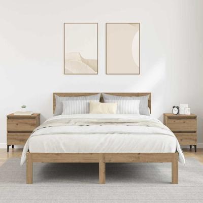 Bedkasten 2 stuks Ambachtelijk Eiken 40x35x50 cm Geengineerd Hout