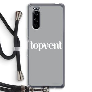 Topvent Grijs Wit: Sony Xperia 5 Transparant Hoesje met koord