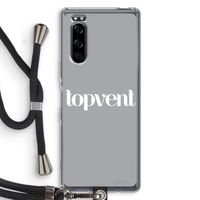 Topvent Grijs Wit: Sony Xperia 5 Transparant Hoesje met koord