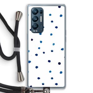 Blauwe stippen: Oppo Find X3 Neo Transparant Hoesje met koord