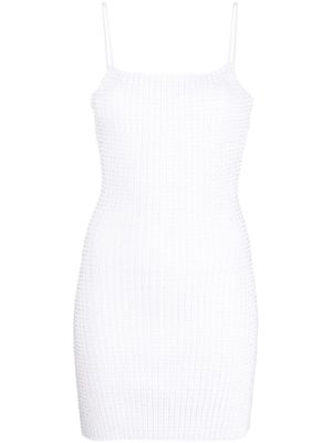 Alexander Wang robe courte à ornements en cristal - Blanc
