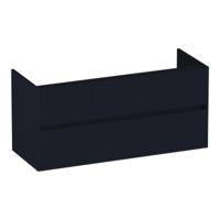 Brauer Adore Wavy - Onderkast - 120 cm - met 2 Softclose Lades Greeploos en 1 Sifon Uitsparing - Mat Zwart