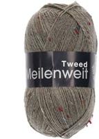 Lana Grossa Meilenweit 100 Tweed 155 Groen-Grijs