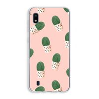 Cactusprint roze: Samsung Galaxy A10 Transparant Hoesje