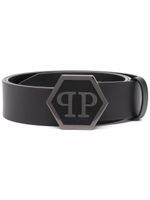 Philipp Plein ceinture à boucle logo - Noir - thumbnail