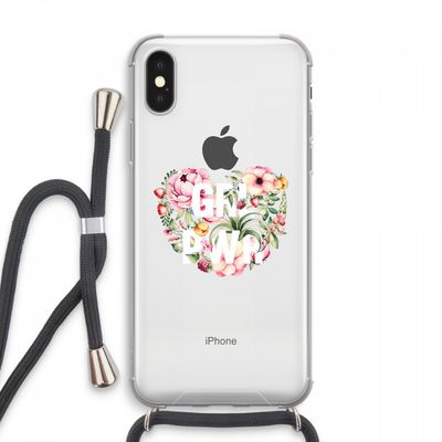 GRL PWR Flower: iPhone XS Max Transparant Hoesje met koord