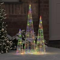 VidaXL Kerstboom met 90 led 3 pcs multikleur 20 x 20 x 80 cm acryl