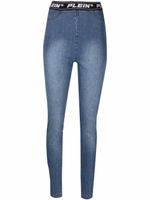 Philipp Plein legging à taille à logo - Bleu - thumbnail