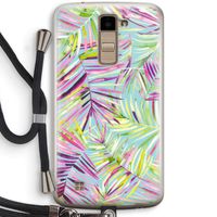 Tropical Palms Blue: LG K10 (2016) Transparant Hoesje met koord