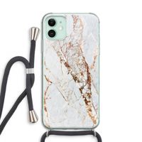 Goud marmer: iPhone 11 Transparant Hoesje met koord