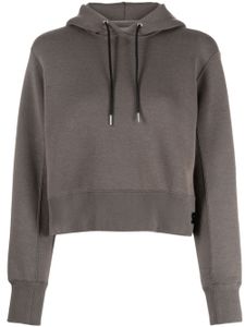 sacai hoodie en coton à logo appliqué - Marron