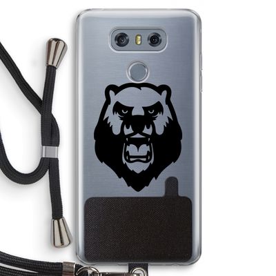 Angry Bear (black): LG G6 Transparant Hoesje met koord