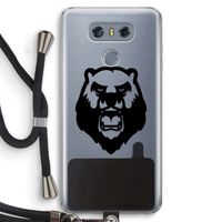 Angry Bear (black): LG G6 Transparant Hoesje met koord