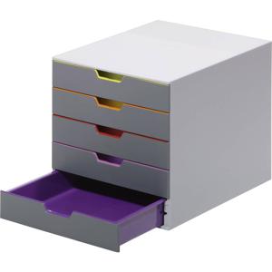 Durable VARICOLOR 5 - 7605 760527 Ladebox Grijs DIN A4, DIN C4, Folio, Letter Aantal lades: 5