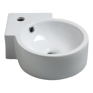 Xellanz Atlas hoek fontein 44x12 cm keramiek wit glans