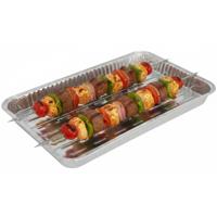 Gerimport barbecue grillschaal - 3x stuks - 34 x 23 cm - Vlees grillen - BBQ rooster