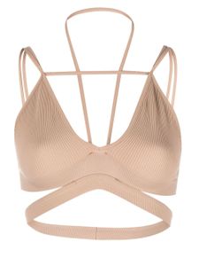 ANDREĀDAMO soutien-gorge nervuré à découpes - Marron