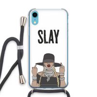 Slay All Day: iPhone XR Transparant Hoesje met koord