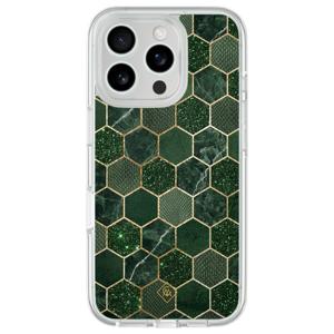iPhone 16 Pro hybride hoesje - Kubus groen