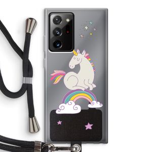 Regenboog eenhoorn: Samsung Galaxy Note 20 Ultra / Note 20 Ultra 5G Transparant Hoesje met koord