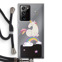 Regenboog eenhoorn: Samsung Galaxy Note 20 Ultra / Note 20 Ultra 5G Transparant Hoesje met koord