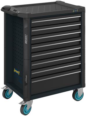 HAZET Gereedschapwagen - Assistent 179N - enkel 179N-8-RAL7021 - L x B x H: 785 mm x 518 mm x 1020 mm - Laden, ondiep: 7× 81 x 522 x 398 mm - Laden,