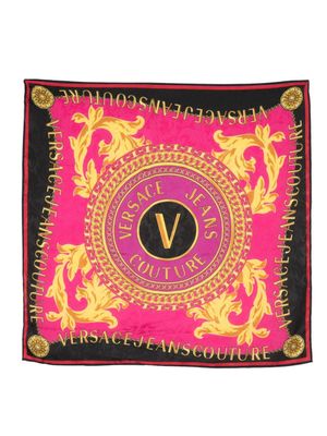 Versace Jeans Couture foulard en soie à imprimé graphique - Rose